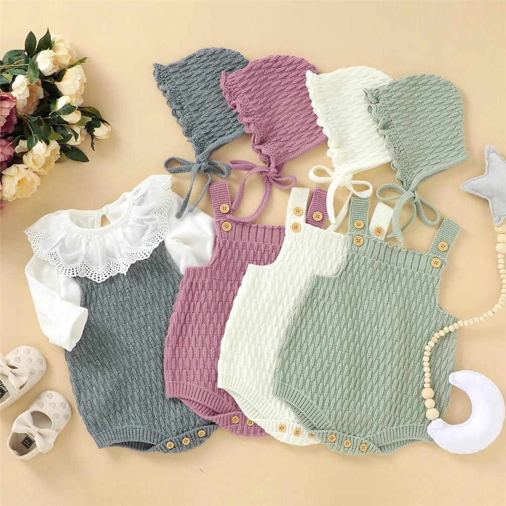 Two Piece Baby Knitted Romper Set