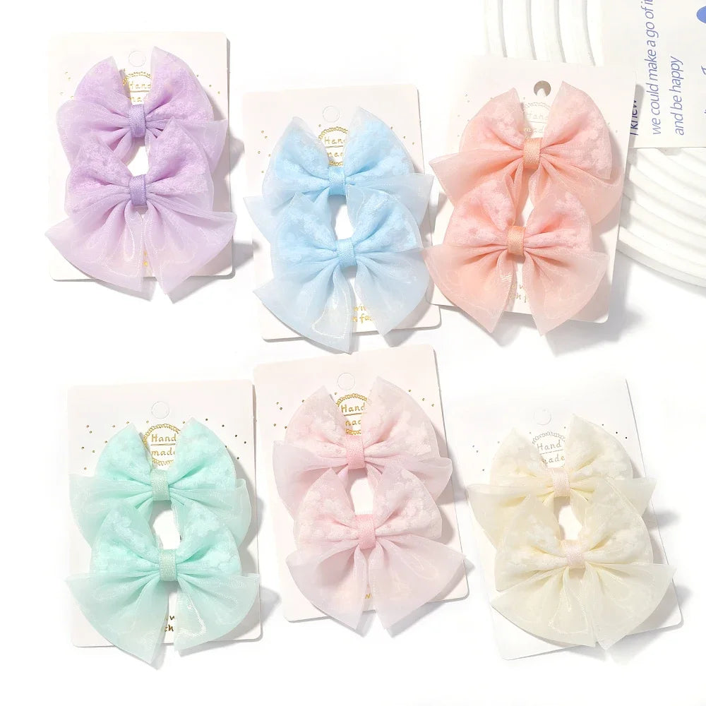 The Courtney Bow - Two Piece Baby Mini Hair Bows Hair Clips