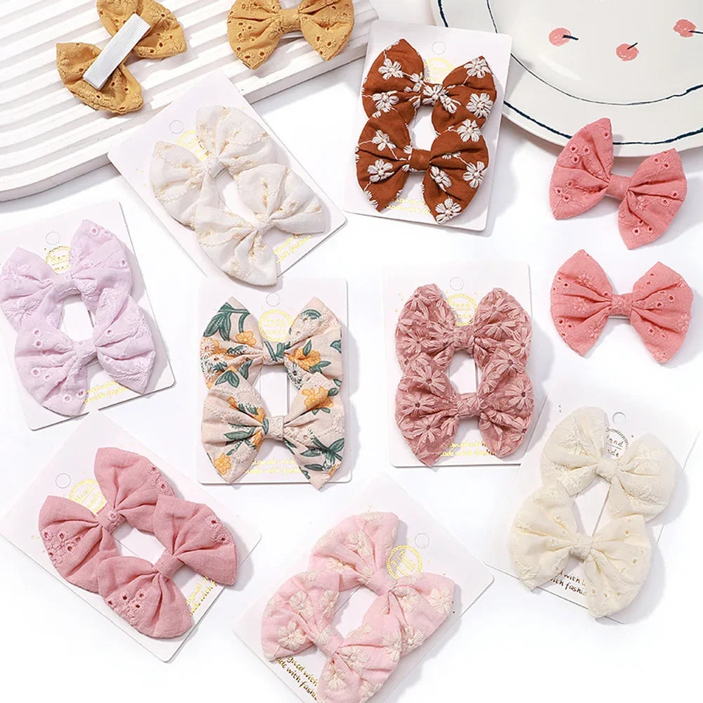 The Courtney Bow - Two Piece Baby Mini Hair Bows Hair Clips