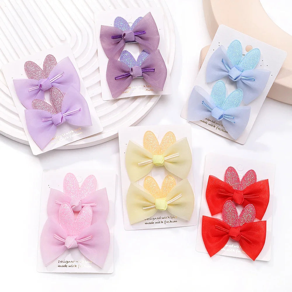 The Courtney Bow - Two Piece Baby Mini Hair Bows Hair Clips